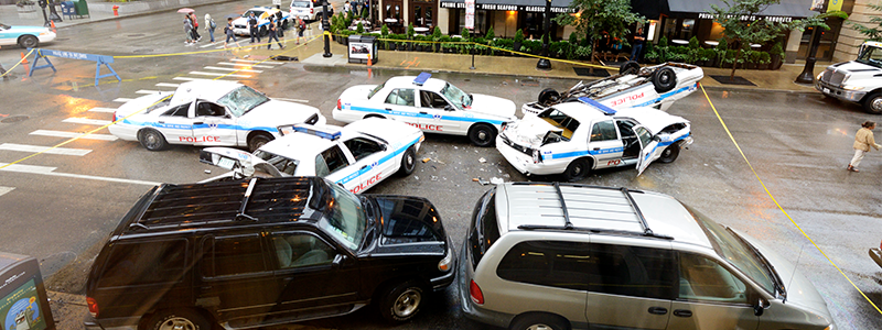 NPOD Police Car and Street Car Collide in New Orleans